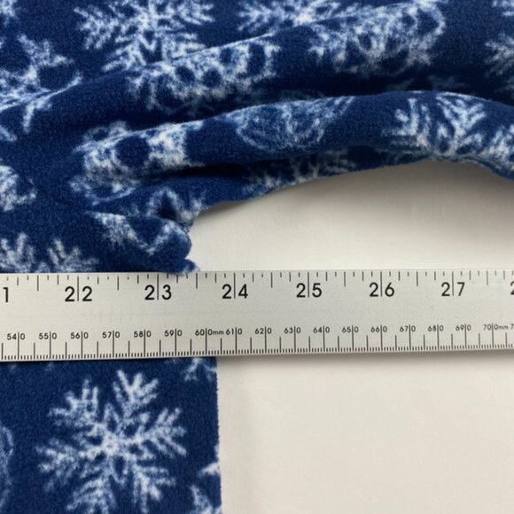 Lands End 1 4 Zip Pullover Fleece Womens XL TALL Blue Snowflakees - Picture 9 of 10